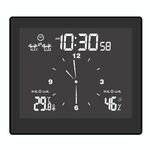 TS-WP10-B Waterproof Bathroom Wall Orologio da parete Timer termometro domestico Igrometro (nero)
