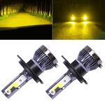 2 PCS H4 DC9-36V / 36W / 3000K / 6000LM IP68 Mini COB per auto / moto LED Lampade per fari / Fendinebbia (luce dorata)
