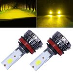 2 PCS H11 DC9-36V / 36W / 3000K / 6000LM IP68 Mini COB per auto / moto LED Lampade per fari / Fendinebbia (luce dorata)