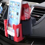 SHUNWEI SD-1026 Car Auto Multi-funzionale ABS Air Vent Portabevande Portabottiglie Porta telefono Supporto mobile (rosso)