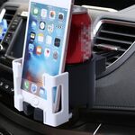 SHUNWEI SD-1026 Car Auto Multi-funzionale ABS Air Vent Portabevande Portabottiglie Porta telefono Supporto mobile (bianco)