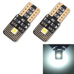 2 PCS T10 / W5W / 168/194 DC12V / 1.3W / 6000K / 110LM 2 LED SMD-3030 Luce di ingombro per auto, con decodificatore (bianco blu)