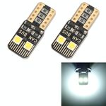 2 PCS T10 / W5W / 168/194 DC12V / 1,6W / 6000K / 130LM 4LEDs SMD-3030 Luce di ingombro per auto, con decodificatore (luce bianca)