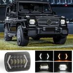 7 pollici H4 DC 9V-30V 3000LM 6000K 30W IP67 8LED Perline per lampada Car Square Shape LED Lampade per fari per Jeep Wrangler
