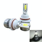 2 pezzi 9004 18W 1800LM 6000K impermeabile IP68 faro LED per auto con 2 lampade LED COB, DC 9-36V (luce bianca)