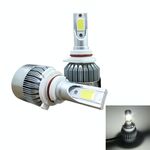 2 PCS C9 9006 18W 1800LM 6000K Impermeabile IP68 Car Auto LED Faro con 2 lampade LED COB, DC 9-36V (luce bianca)