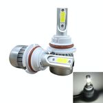 2 pezzi 9007 18W 1800LM 6000K impermeabile IP68 faro LED per auto con 2 lampade LED COB, DC 9-36V (luce bianca)