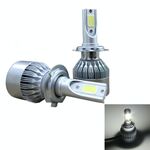 2 fari LED per auto H7 18W 1800LM 6000K IP68 impermeabili con 2 lampade LED COB, DC 9-36V (luce bianca)