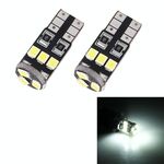 2 PCS T10 / W5W / 194/501 1.5W 90LM 6000K 9 Lampadine LED SMD-3528 Lampada da lettura per auto Luce di ingombro con decoder, DC 12V