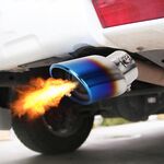 Universale Car Styling In Acciaio Inox Curvo Bolt-On di Scarico Coda Tubo Punta Del Silenziatore con Maglia (Blu)
