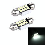 2 PCS 3W 200 LM 6000K 31MM 8 LED SMD-2835 Porta bicuspide Decodifica Cupola per auto Lampada da lettura a LED, CC 12V (luce bianca)
