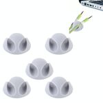 5 clip per cavi a doppio foro, sistema di gestione dei cavi e soluzione per organizzare i cavi (grigio)