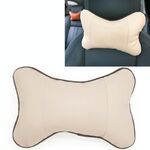 Cuscino per la testa del cuscino del collo dell'auto con superficie in pelle traspirante Four Seasons (beige)