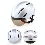 Base Camp Colorato Uomo e Donna Road Mountain Bike Occhiali magnetici Caschi Equitazione Casco di sicurezza Circonferenza della testa Misura per 56-62 cm (Argento)