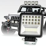 2 PCS 4 pollici 20W Spot / Flood Light Luce bianca a forma quadrata Impermeabile Auto SUV Luci di lavoro Faretto Lampadine LED, DC 9-30V