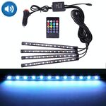 4 in 1 luci di atmosfera a LED acustiche colorate per auto universale Lampada decorativa con illuminazione colorata, con 48 LED SMD-5050 lampade e telecomando, CC 12V 7W
