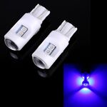 2 PCS T10 / W5W / 194 DC 12V 1.2W 6LEDs SMD-3030 Lampada da lettura per auto Luce di ingombro, con luce lente del proiettore (luce blu)