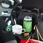 Seggiolino auto pieghevole in stile cartone animato Portabevande Sedile posteriore Vassoio portaoggetti Tavolo organizer (nero)
