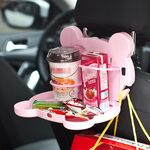 Seggiolino auto pieghevole in stile cartone animato Portabevande Sedile posteriore Vassoio portaoggetti Tavolo organizer (rosa)