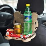 Seggiolino auto pieghevole in stile cartone animato Portabevande Sedile posteriore Vassoio portaoggetti Tavolo organizer (marrone)