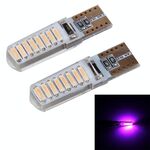 2PCS T10 3W 16 SMD-4014 LED Lampada per luci di ingombro per auto, CC 12V (luce rosa)