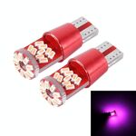 2 PCS T10 5W 27 SMD-3014 LED Lampada per luce di ingombro per auto, CC 12V (luce rosa)