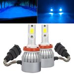 2 PCS H8 / H9 / H11 18W 1800 LM 8000K IP68 Casnbus faro LED per auto a corrente costante con 2 lampade COB, DC 9-36V (luce blu ghiaccio)