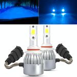 2 PCS 9006 18W 1800 LM 8000K IP68 Casnbus Faro LED per auto a corrente costante con 2 lampade COB, DC 9-36V (luce blu ghiaccio)