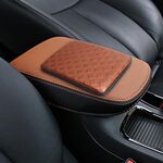 Tappetini per braccioli automobilistici confortevoli universali Copertura per braccioli per auto Console centrale per veicolo Bracciolo per sedile Box Tappetini morbidi Cuscino, Dimensioni: 29,5 * 21 cm (Marrone)