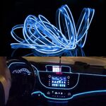 Striscia LED flessibile a luce fredda 2M per decorazione auto (luce blu)