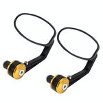 2 PCS Specchietto retrovisore posteriore di forma ovale in ABS universale per moto