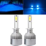 2 PCS H1 18W 1800 LM 8000K IP68 Canbus Faro a LED per auto a corrente costante con 2 lampade COB, DC 9-36V (luce blu ghiaccio)