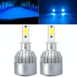 2 PCS H3 18W 1800 LM 8000K IP68 Canbus Faro LED per auto a corrente costante con 2 lampade COB, DC 9-36V (luce blu ghiaccio)