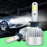 2 PCS S2 H1 18W 6000K 1800LM IP65 2 COB LED Lampade per fari auto, DC 9-30V (bianco freddo)