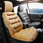 Tappetino invernale per cuscino del sedile in peluche spesso per auto (beige)