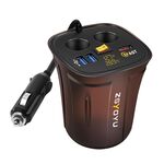 Adattatore presa di corrente per caricabatterie USB a tre porte per auto universale QO3.0 con voltmetro digitale a LED e termometro (luce gialla)