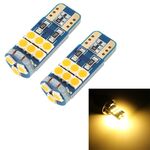 2 PCS T10 DC12 / 1W 9LEDs SMD-3030 Luce di ingombro per auto (luce gialla)