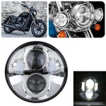 Faro LED per auto da 5,75 pollici DC12V 6000K-6500K 40W per Harley (argento)