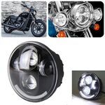 Faro LED per auto da 5,75 pollici DC12V 6000K-6500K 40W per Harley (nero)