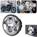 Faro LED per auto da 5,75 pollici DC12V 6000K-6500K 40W per Harley (argento)
