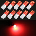 10 PCS T10 / W5W / 168/194 DC12V / 0.6W 1LEDs SMD-3030 Luce di ingombro per auto (luce rossa)