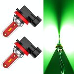 2 PCS H8 / H11 DC9-24V 7W 1200LM IP65 Fendinebbia a LED per auto (luce verde)
