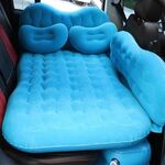 Materassino gonfiabile da viaggio universale per auto Materassino gonfiabile da campeggio Divano per sedile posteriore con protezione per la testa + ampio deflettore laterale (Baby Blue)