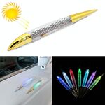 Car Solar Shark Gill Warning Lights Car Door Anti-collision Rear-end Collision LED Dlashing Lamp, Mode: Constant Bright + Lamping (Gold)