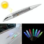 Car Solar Shark Gill Warning Lights Car Door Anti-collision Rear-end Collision LED Dlashing Lamp, Mode: Constant Bright + Lamping (Silver)