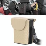 Gancio per sedile posteriore auto Bidone della spazzatura Scatola portaoggetti per auto (beige)