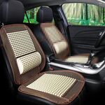Coprisedili per auto Estate Cool Imitazione Perline di legno Ventilazione Cuscino del sedile traspirante (Beige)