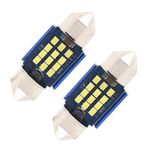 10 PCS 31mm DC12-24V / 1W / 6000K / 60LM 12LEDs SMD Lampada da lettura per auto a cupola