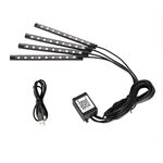 4 in 1 Auto universale USB APP APP a 8 colori Atmosfera LED Lampada decorativa della luce, con lampade a dischi da 9LEDS Lunghezza del cavo: 1,5 m