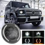 7 pollici H4 / H13 DC 9V-30V 3000LM 3000K-6000K 25W Lampade per fari a LED a forma rotonda per auto per Jeep Wrangler, con Angel Eye